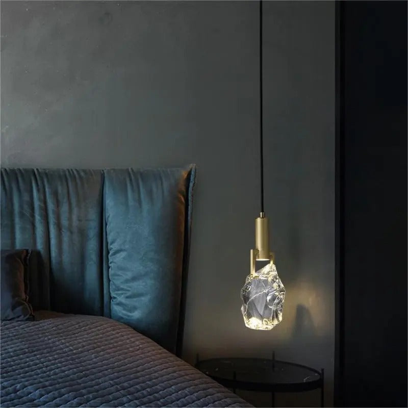 Moderne Kristallen Hanglamp – Luxe Messing & Kristal – LED Verlichting – Ø12 cm – Elegant Design