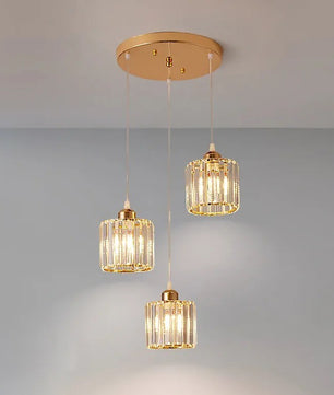 Luxe Kristallen Hanglamp met E27 Fittingen – Moderne Design Plafondlamp met Ronde of Rechthoekige Plafondplaat – Kristallen Pendellamp voor Woonkamer, Eetkamer & Slaapkamer