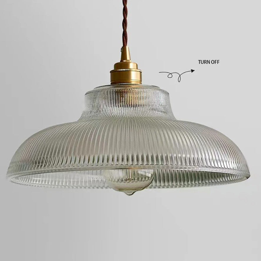 Nordic Houten Glazen Hanglamp – Scandinavisch Vintage Design met Messing Accent – E27 Fitting – Warm Sfeervol Licht