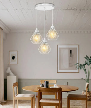 Vintage Industriële Hanglamp – Smeedijzeren Diamant Design – E27 Fitting – Modern & Stoer Interieurlicht