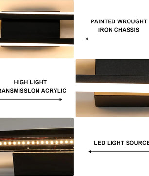 Moderne LED Wandlamp 16W – Minimalistisch Zwart Aluminium Design – Strakke Binnenverlichting voor Slaapkamer, Hal & Eetkamer