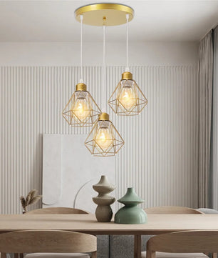 Vintage Industriële Hanglamp – Smeedijzeren Diamant Design – E27 Fitting – Modern & Stoer Interieurlicht