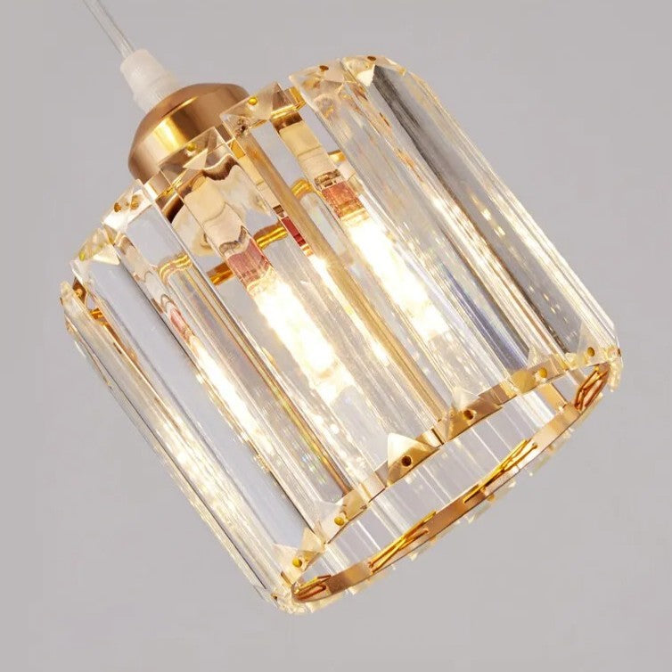 Luxe Kristallen Hanglamp met E27 Fittingen – Moderne Design Plafondlamp met Ronde of Rechthoekige Plafondplaat – Kristallen Pendellamp voor Woonkamer, Eetkamer & Slaapkamer