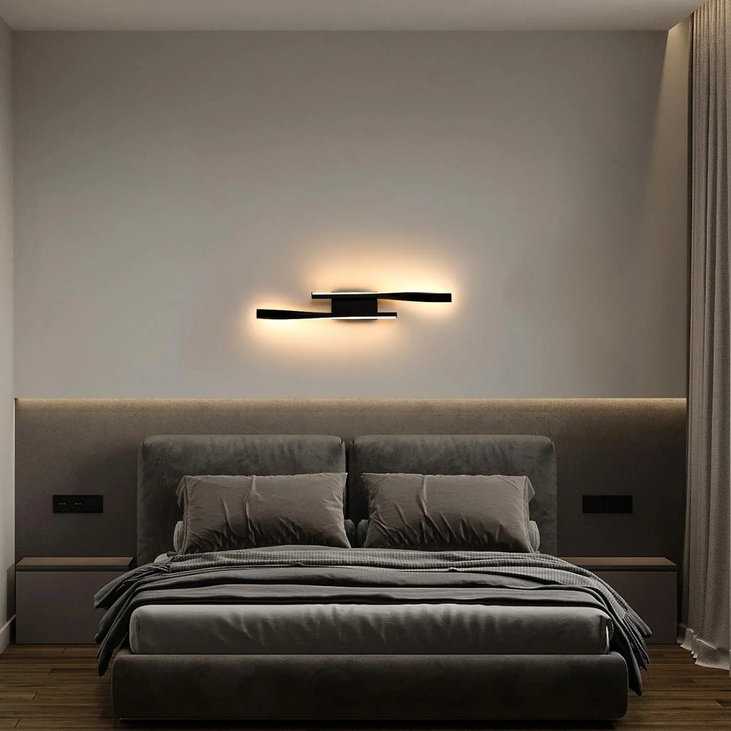 Moderne LED Wandlamp 16W – Minimalistisch Zwart Aluminium Design – Strakke Binnenverlichting voor Slaapkamer, Hal & Eetkamer