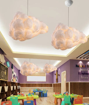 Wolk Hanglamp van Space-Katoen – Moderne LED Kroonluchter met E27 Lichtbron – Witte Design Hanglamp voor Woonkamer, Eetkamer & Kinderkamer