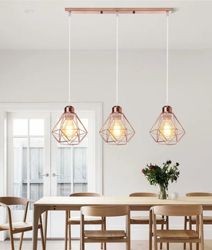 Vintage Industriële Hanglamp – Smeedijzeren Diamant Design – E27 Fitting – Modern & Stoer Interieurlicht