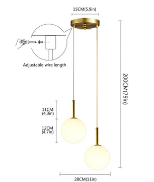 Moderne LED Hanglamp met Glazen Bol – Scandinavisch Design – Witte of Rookgrijze Plafondlamp voor Slaapkamer, Studiekamer & Hotel