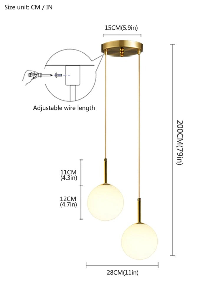 Moderne LED Hanglamp met Glazen Bol – Scandinavisch Design – Witte of Rookgrijze Plafondlamp voor Slaapkamer, Studiekamer & Hotel