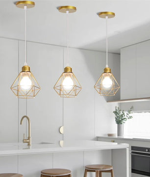 Vintage Industriële Hanglamp – Smeedijzeren Diamant Design – E27 Fitting – Modern & Stoer Interieurlicht