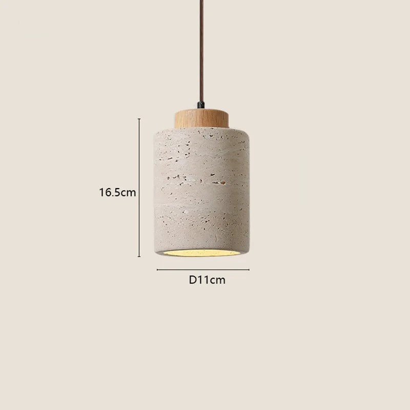 Japanse Wabi-Sabi Hanglamp van Steen – Gele Designer Plafondlamp E27 – Minimalistische Natuursteen Lamp voor Slaapkamer, Woonkamer & Hotel