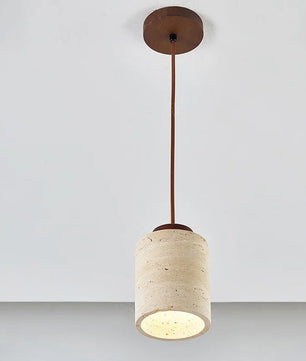 Japanse Wabi-Sabi Hanglamp van Steen – Gele Designer Plafondlamp E27 – Minimalistische Natuursteen Lamp voor Slaapkamer, Woonkamer & Hotel