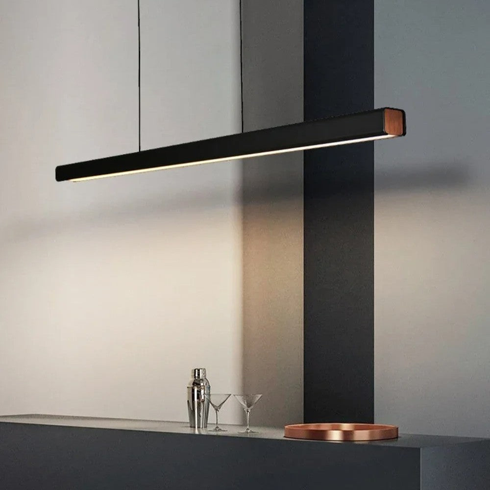 Moderne LED Hanglamp Lineair Design – Minimalistische Lange Kroonluchter van Metaal & Acryl voor Woonkamer, Eetkamer & Kantoor