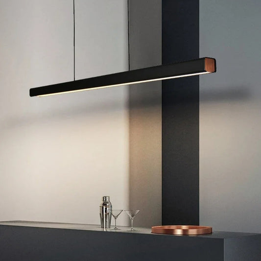 Moderne LED Hanglamp Lineair Design – Minimalistische Lange Kroonluchter van Metaal & Acryl voor Woonkamer, Eetkamer & Kantoor