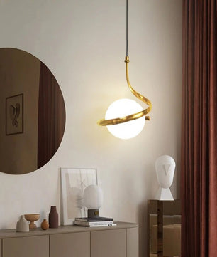 Nordic Glazen Hanglamp met LED – Moderne Scandinavische Design Hanglamp met 3 Lichtkleuren – Zwarte, Witte of Gouden Glazen Pendellamp voor Eettafel, Keuken & Slaapkamer