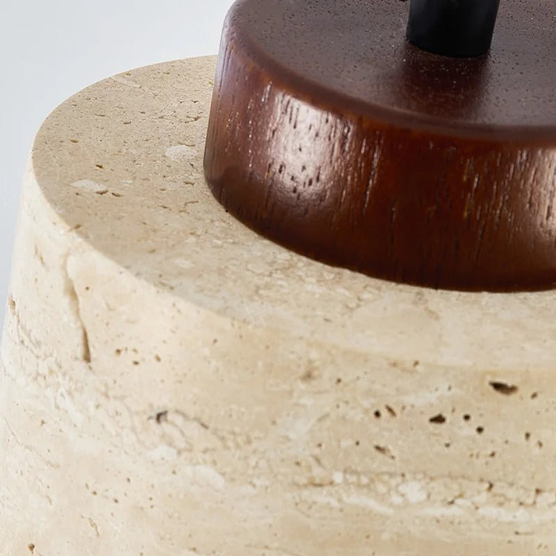 Japanse Wabi-Sabi Hanglamp van Steen – Gele Designer Plafondlamp E27 – Minimalistische Natuursteen Lamp voor Slaapkamer, Woonkamer & Hotel