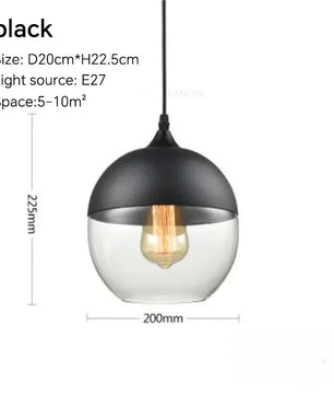 Nordic LED Hanglamp – Moderne Glas & Houten Plafondlamp voor Woonkamer, Slaapkamer & Eetkamer