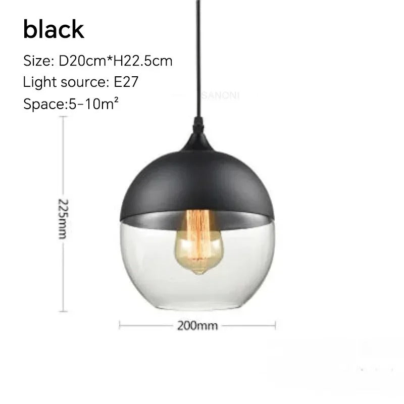 Nordic LED Hanglamp – Moderne Glas & Houten Plafondlamp voor Woonkamer, Slaapkamer & Eetkamer