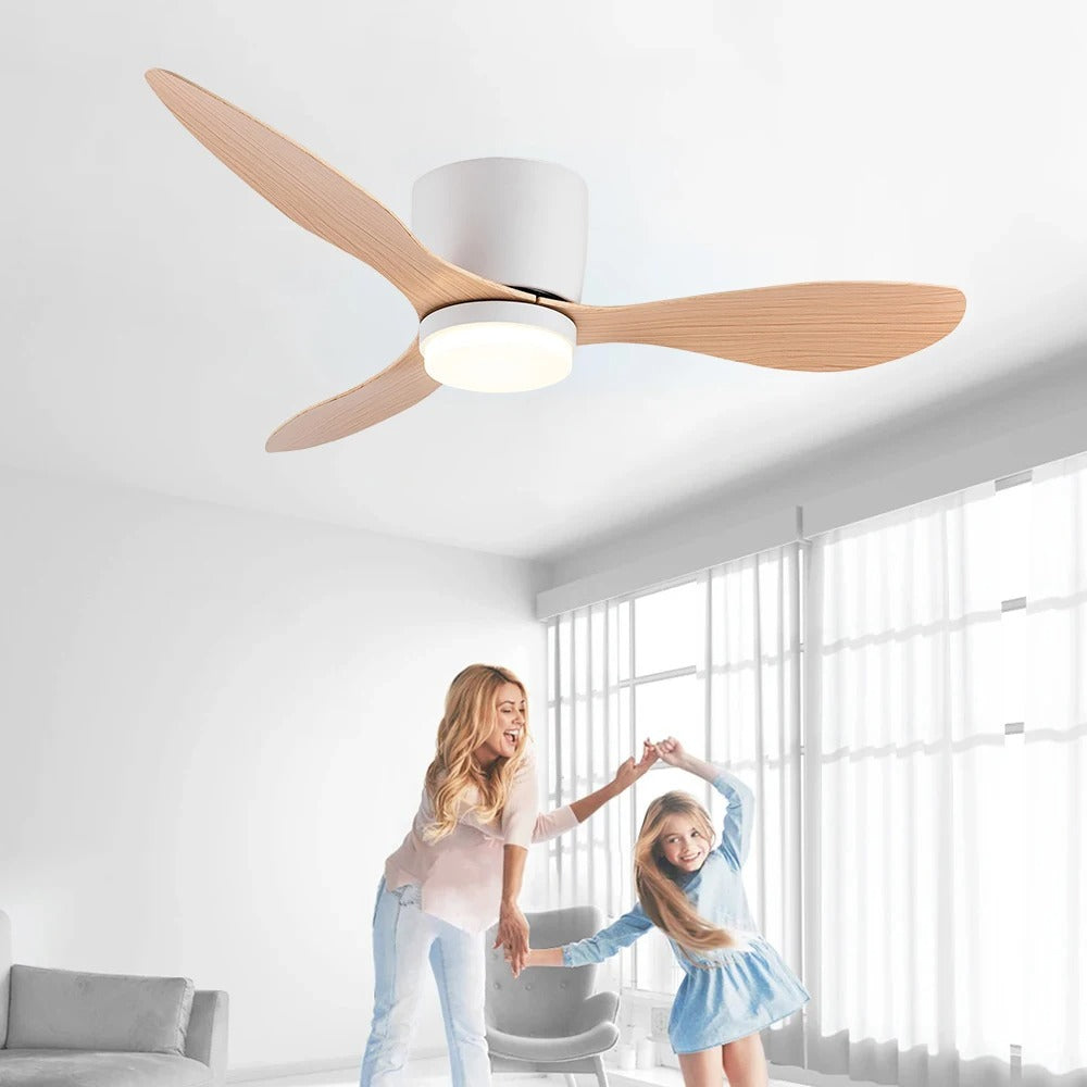 Minimalistische Plafondventilator met LED – Scandinavisch Modern Design met Afstandsbediening, 6 Snelheden en Stille DC-Motor voor Woonkamer en Slaapkamer