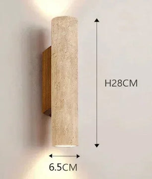 Stenen Wandlamp Travertijn – Luxe Natuursteen Wandverlichting met E27 Fitting en Up Down Light