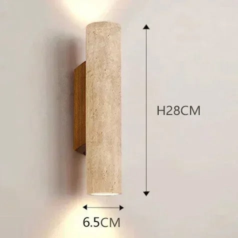 Stenen Wandlamp Travertijn – Luxe Natuursteen Wandverlichting met E27 Fitting en Up Down Light