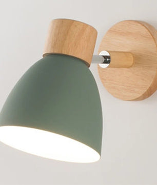 Houten Scandinavische Wandlamp – Moderne E27 Binnenverlichting met Schakelaar en Draaibare Kop