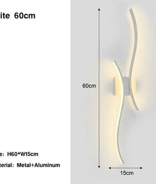 Nordic LED Wandlamp – Minimalistisch Scandinavisch Design – Zwart – Sfeervolle Wandverlichting voor Slaapkamer, Woonkamer en Gang