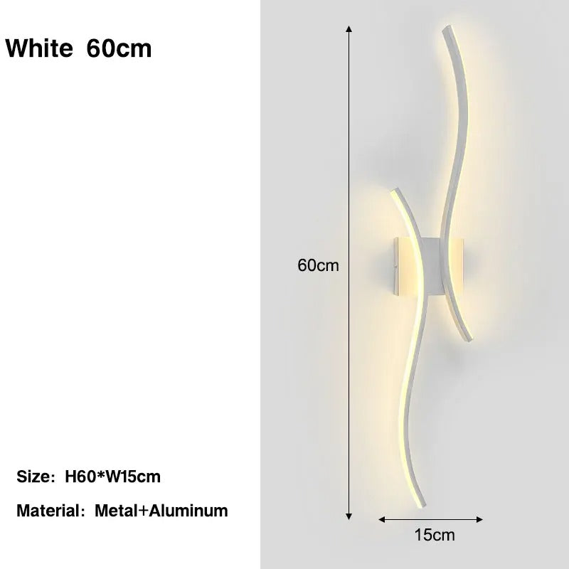 Nordic LED Wandlamp – Minimalistisch Scandinavisch Design – Zwart – Sfeervolle Wandverlichting voor Slaapkamer, Woonkamer en Gang