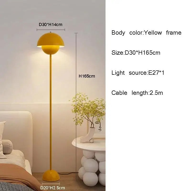 Moderne Crèmekleurige Vloerlamp – Minimalistische Staande Lamp met E27 Fitting – Sfeervolle LED Verlichting voor Woonkamer en Slaapkamer