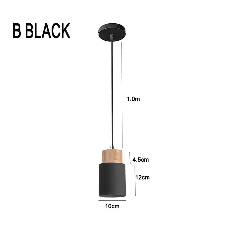 Nordic Moderne LED Hanglamp – Aluminium & Hout Plafondlamp voor Keuken, Bar & Woonkamer