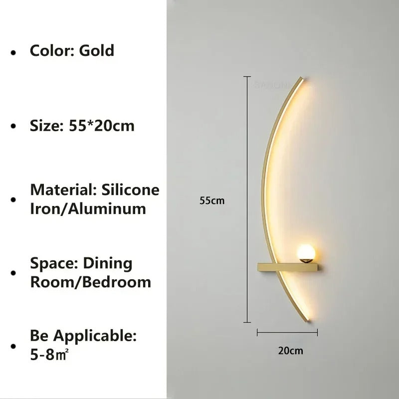Moderne LED Wandlamp – Minimalistische Strepen Wandverlichting voor Slaapkamer, Woonkamer & Hal