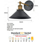 Vintage Industriële Wandlamp – Zwart Metalen Wandverlichting met Houtaccent en E27 Fitting – Retro Design voor Interieur