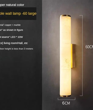 Luxe Marmeren Wandlamp – Minimalistisch Design met Massief Koper, Sfeervolle Verlichting voor Woonkamer & Slaapkamer