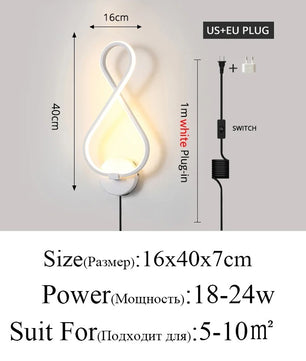 Moderne Minimalistische LED Wandlamp – Strakke Aluminium Wandverlichting met 3 Lichtkleuren voor Slaapkamer, Woonkamer en Gang