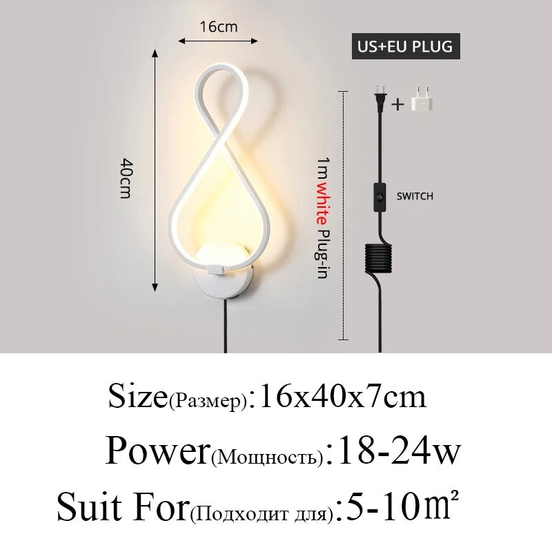 Moderne Minimalistische LED Wandlamp – Strakke Aluminium Wandverlichting met 3 Lichtkleuren voor Slaapkamer, Woonkamer en Gang