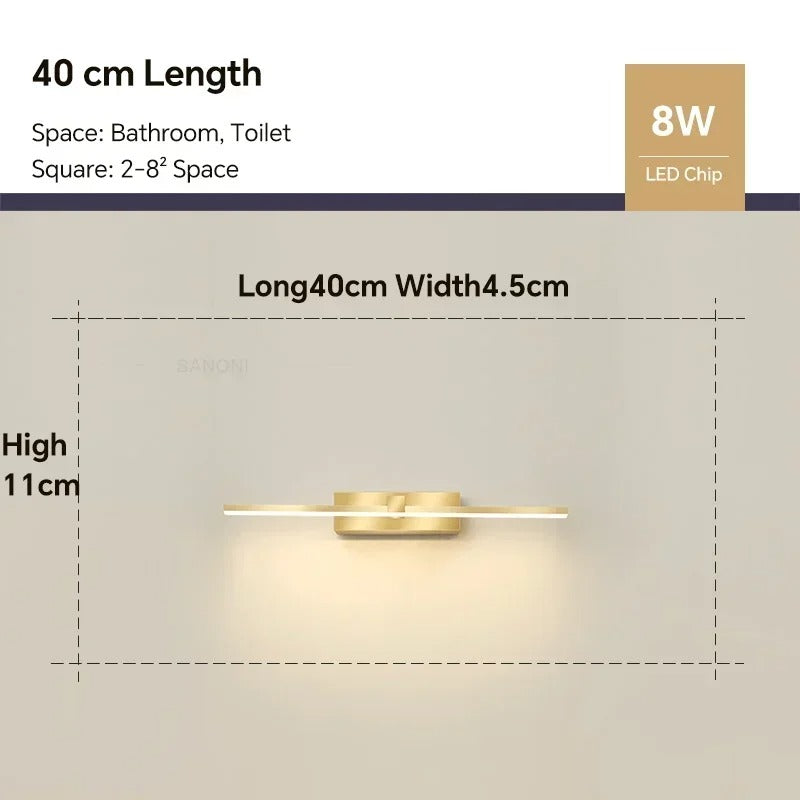 Moderne LED Badkamer Wandlamp – Spiegelverlichting met 3 Lichtkleuren – Aluminium Lijnlamp voor Badkamer en Interieur