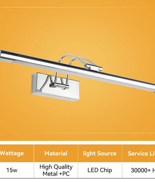 LED Wandlamp met Afstandsbediening – Dimbare Spiegelverlichting met 3 Lichtkleuren – Moderne Wandlamp voor Badkamer, Woonkamer en Slaapkamer