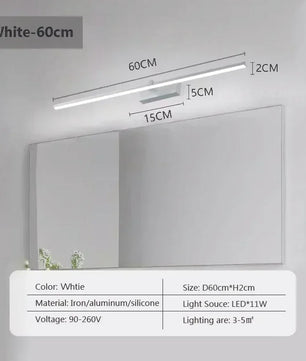 Moderne LED Wandlamp Spiegelverlichting – Minimalistische Striplamp 40 tot 100 cm, Zwart of Wit, Neutraal of Driekleurig Licht voor Badkamer & Interieur
