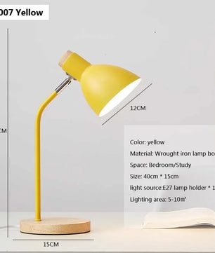Houten Nordic Tafellamp – Scandinavische Flexibele Bureaulamp met E27 Fitting – Minimalistisch Design voor Woonkamer en Kantoor