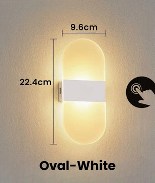 Draadloze LED Wandlamp – USB Oplaadbaar met Touch Sensor – Moderne Wandverlichting voor Slaapkamer, Trap en Gang
