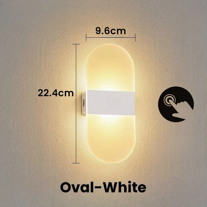 Draadloze LED Wandlamp – USB Oplaadbaar met Touch Sensor – Moderne Wandverlichting voor Slaapkamer, Trap en Gang