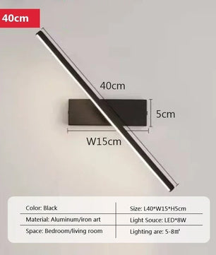 Moderne LED Wandlamp – Draaibaar Design voor Badkamerspiegel, Slaapkamer en Woonkamer