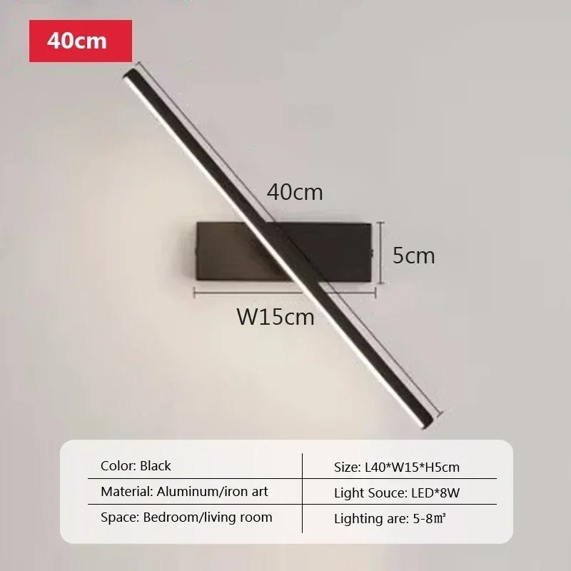 Moderne LED Wandlamp – Draaibaar Design voor Badkamerspiegel, Slaapkamer en Woonkamer