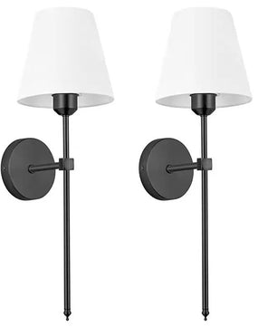 Industriële Wandlamp met Stoffen Kap – Metaal Retro Design met E27 LED – Sfeervolle Wandverlichting voor Slaapkamer, Woonkamer en Horeca