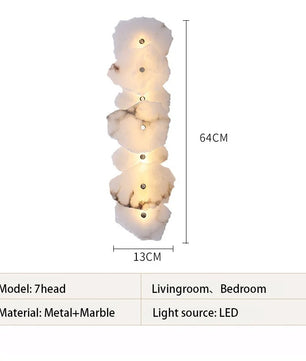 Luxe Marmeren Wandlamp – Albast & Massief Koper, Tijdloos en Elegant