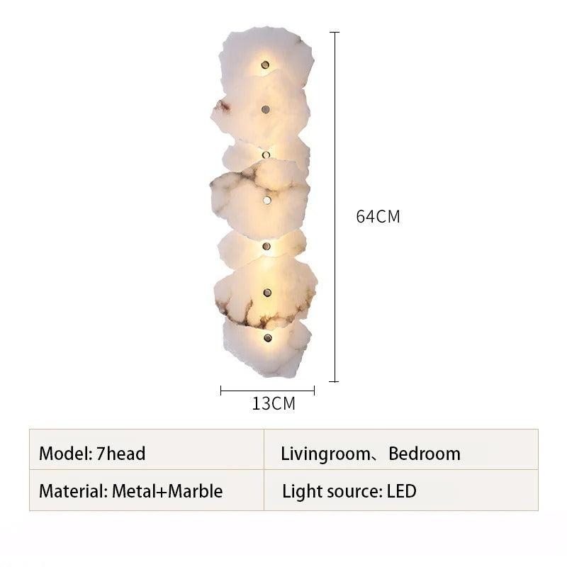 Luxe Marmeren Wandlamp – Albast & Massief Koper, Tijdloos en Elegant