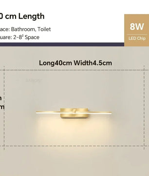 Moderne LED Wandlamp Badkamer van Aluminium – 3 Kleurstanden, Strakke Spiegel- en Make-up Verlichting voor Wandmontage