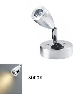 12V LED Leeslamp voor Camper, Caravan, Boot & Vrachtwagen – Aluminium Wandlamp, Warm/Koud Wit, 3W