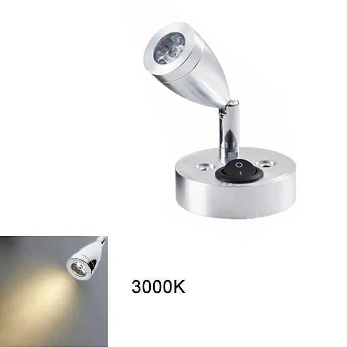 12V LED Leeslamp voor Camper, Caravan, Boot & Vrachtwagen – Aluminium Wandlamp, Warm/Koud Wit, 3W