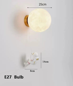Astronaut Wandlamp – Creatieve Maan LED Verlichting voor Kinderkamer en Slaapkamer