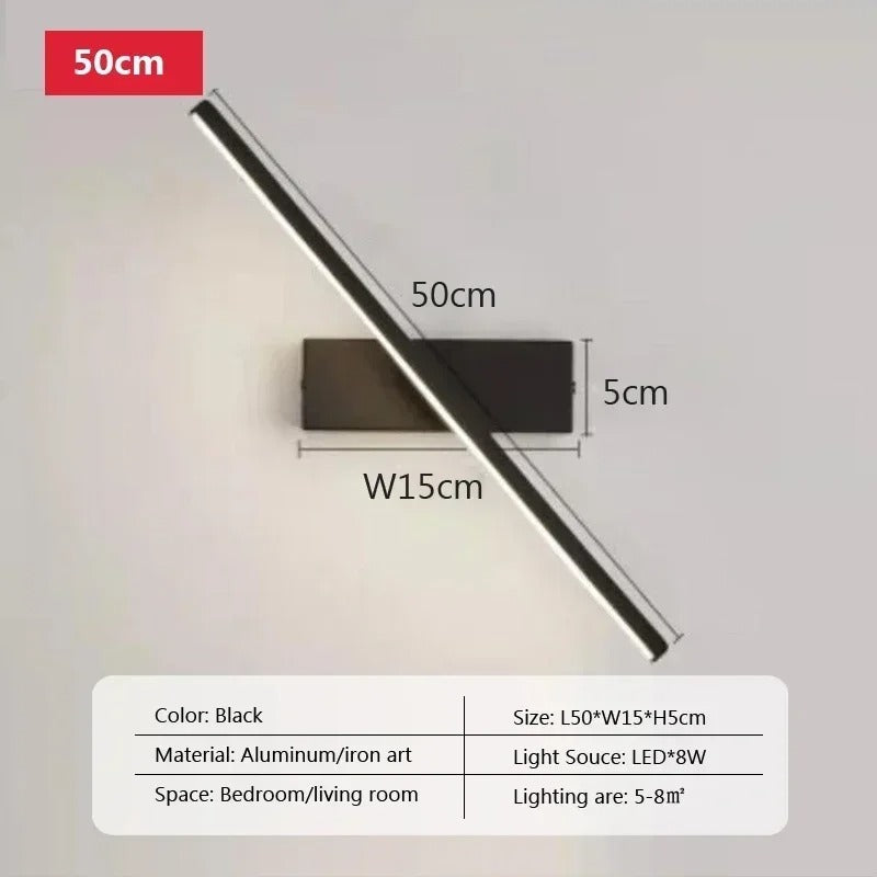 Moderne LED Wandlamp – Draaibaar Design voor Badkamerspiegel, Slaapkamer en Woonkamer